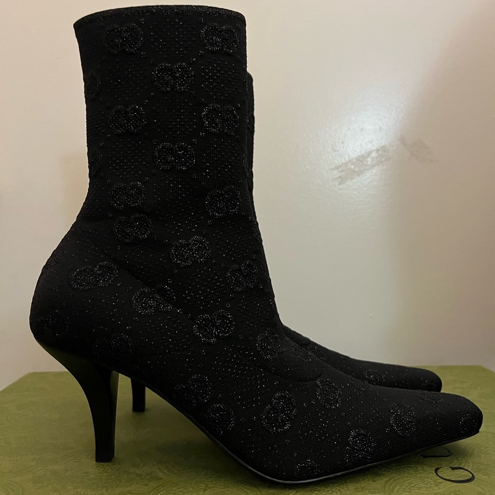 Gucci GG Knit Ankle Boots. GG technical knit fabric NIB size 6.5 - Picture 3 of 10